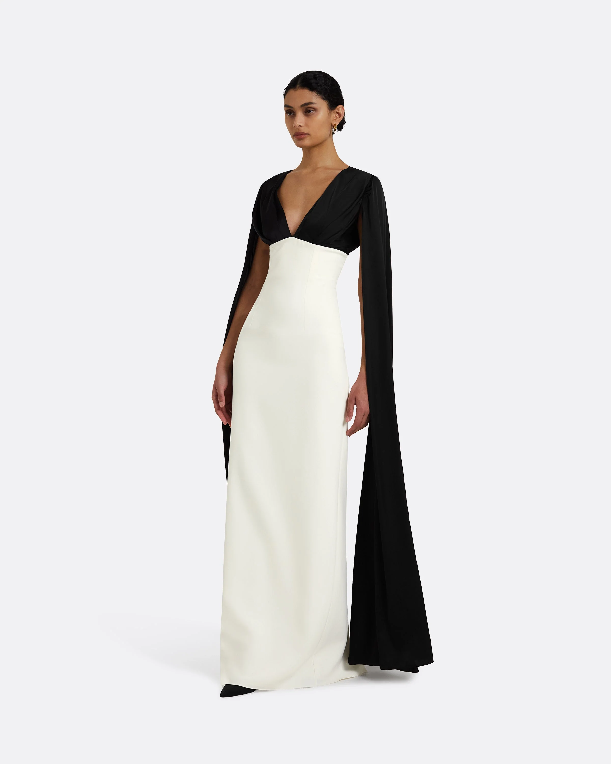 Angelina Ivory & Black Long Dress - Image 4