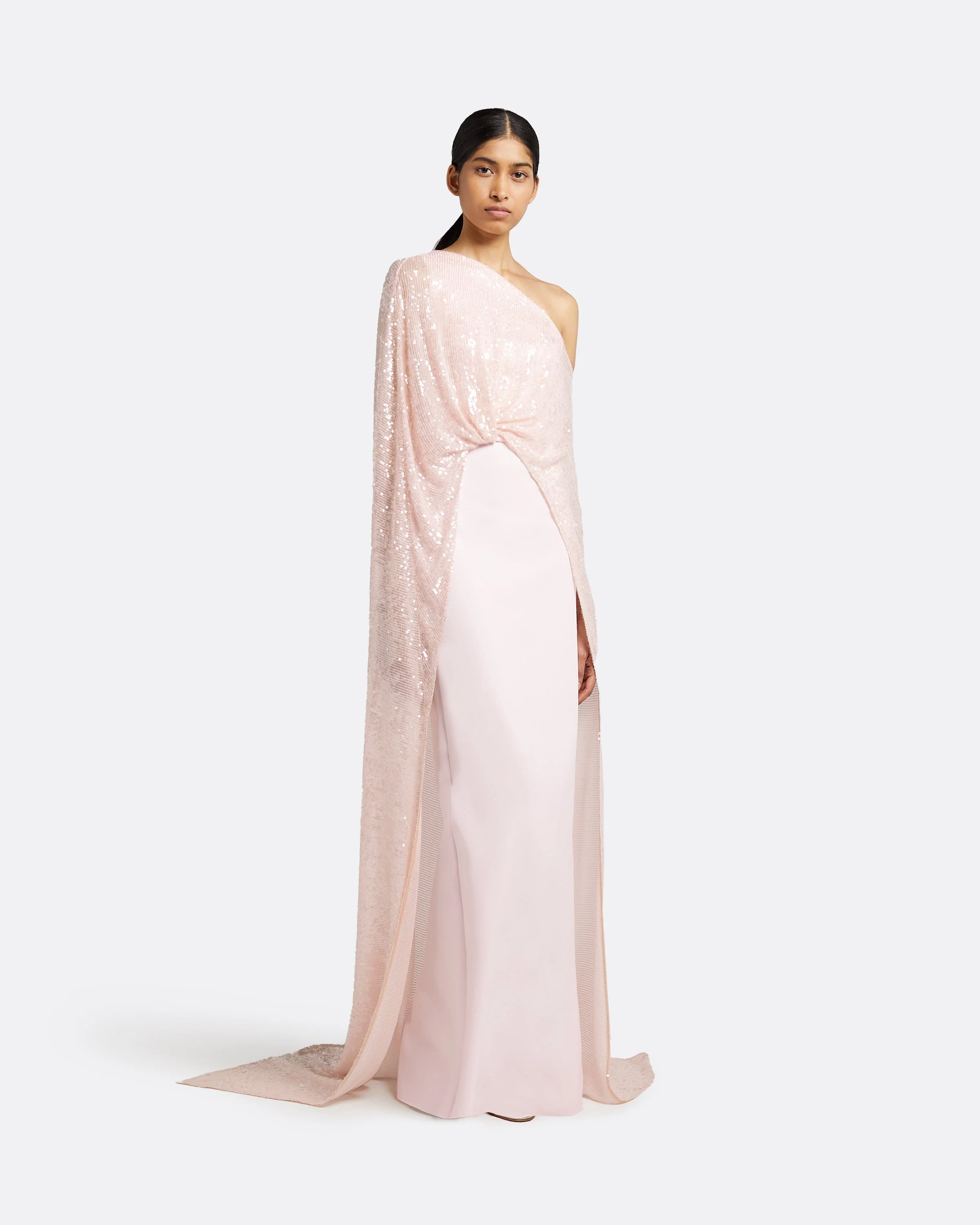 Cadenza Barely Pink Long Dress - Image 4