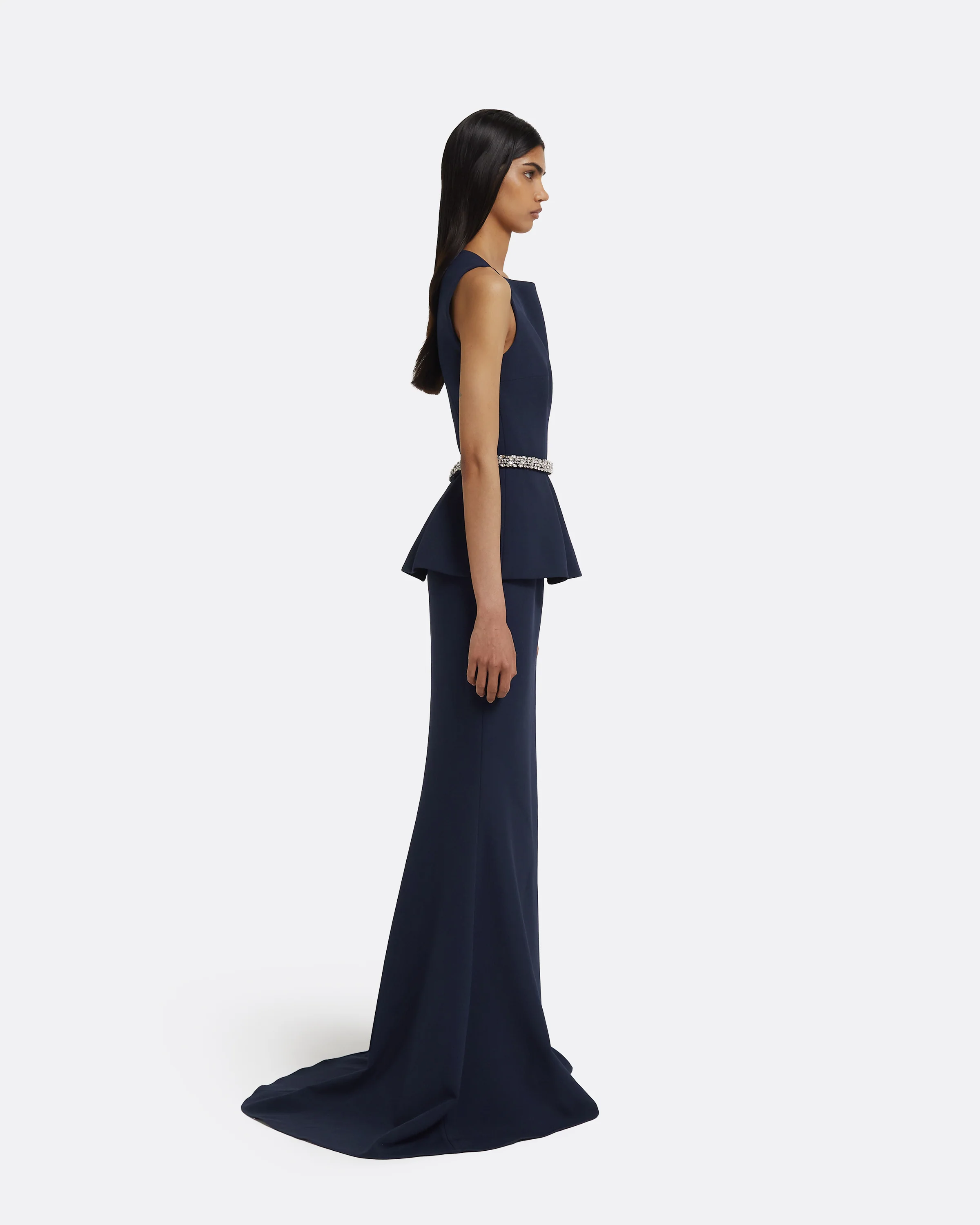 Carter Long Dress in Maritime with Crystal - Image 4
