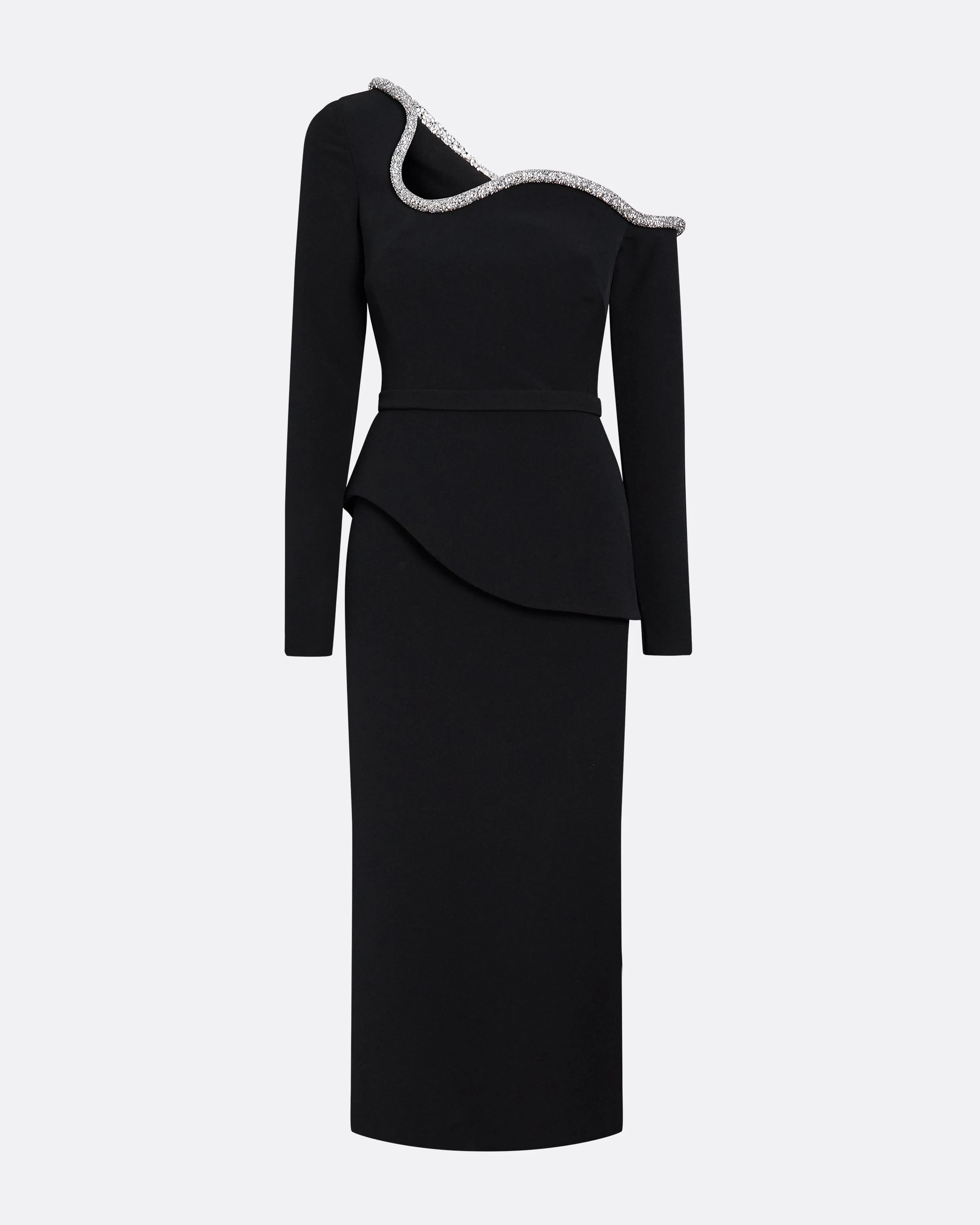 Constanza Black Embroidered Midi Dress - Image 5