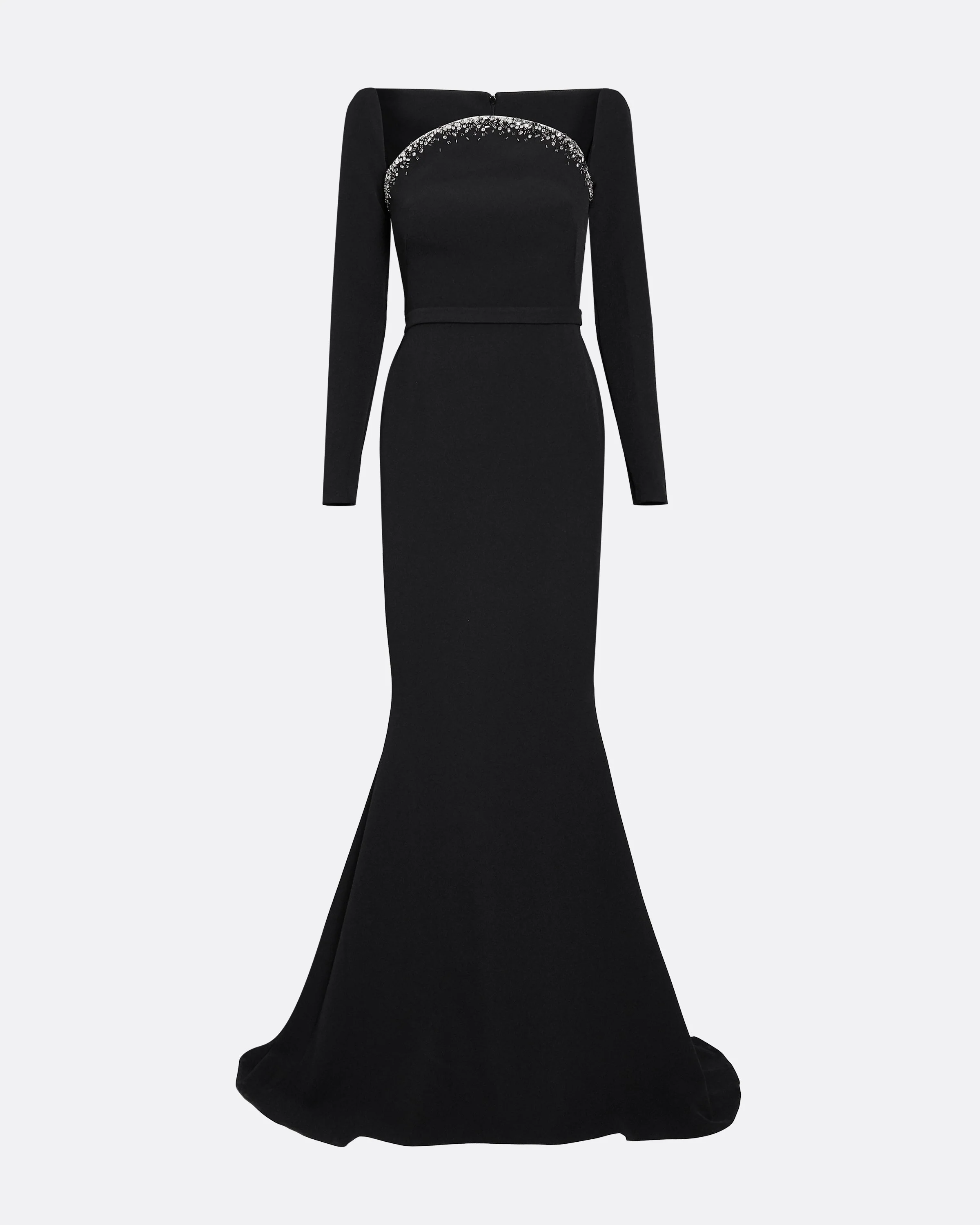 Heidi Black Embroidered Long Dress - Image 5
