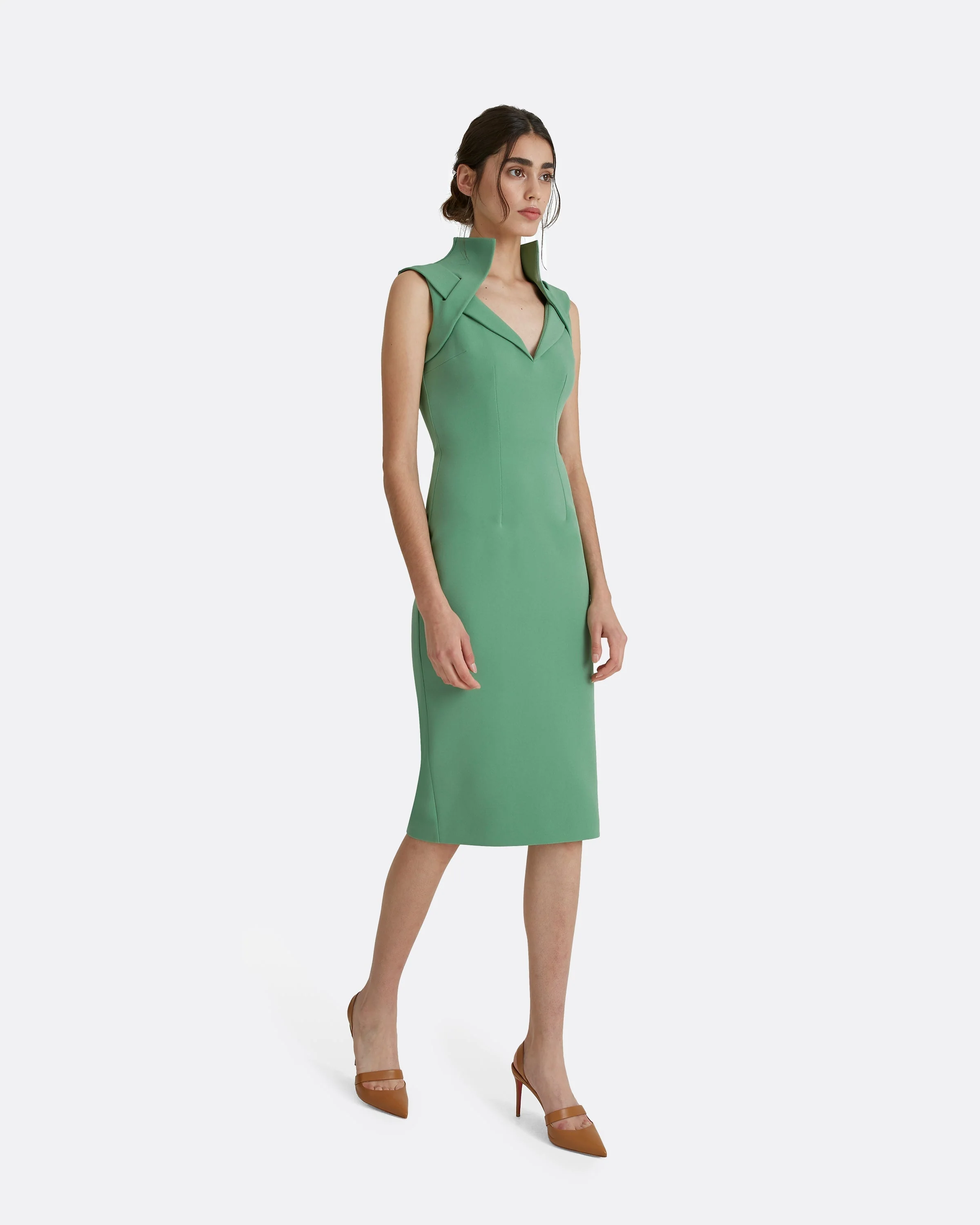 Loide Fern Green Midi Dress - Image 4