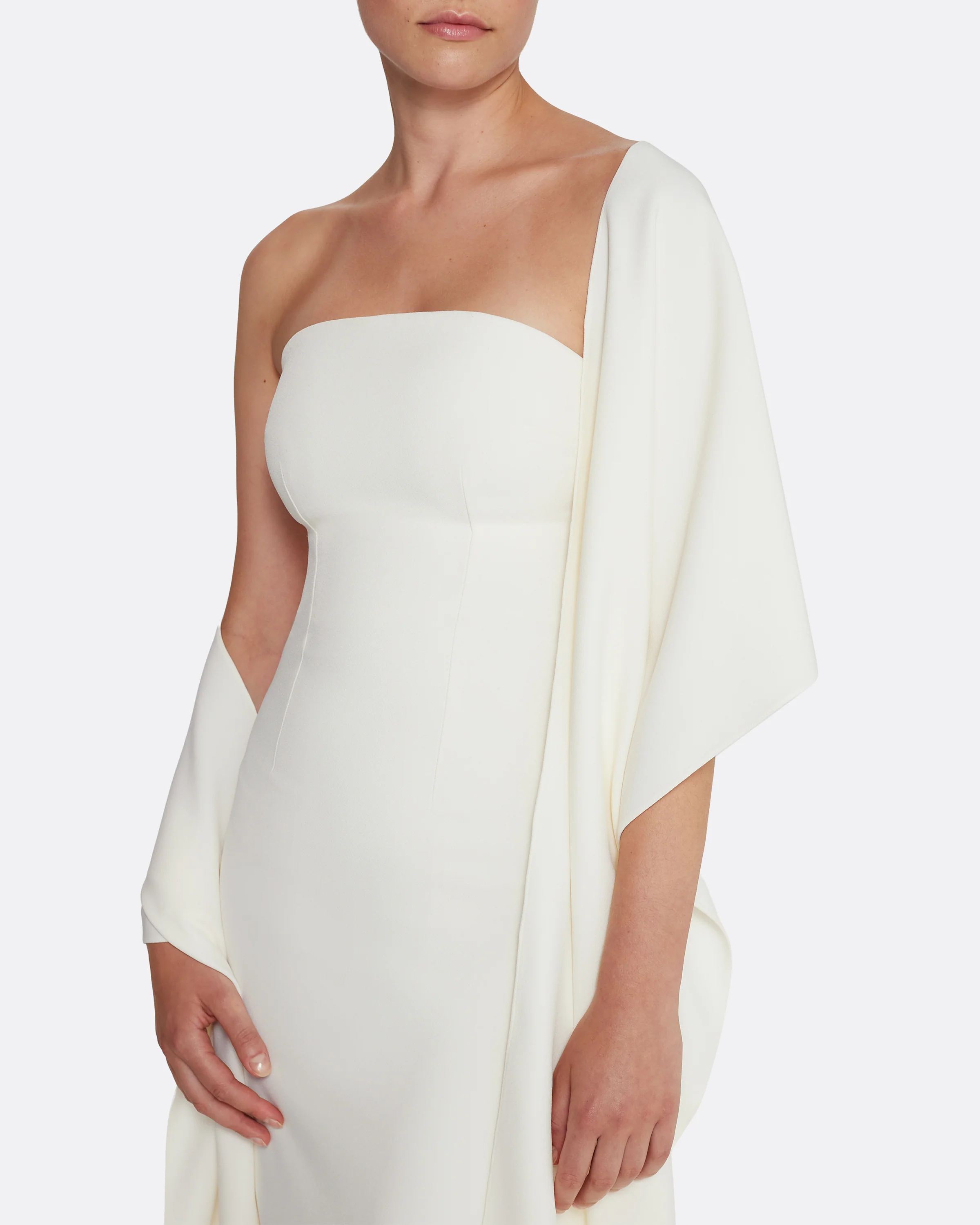 Long Shawl Scarf in Ivory - Image 3