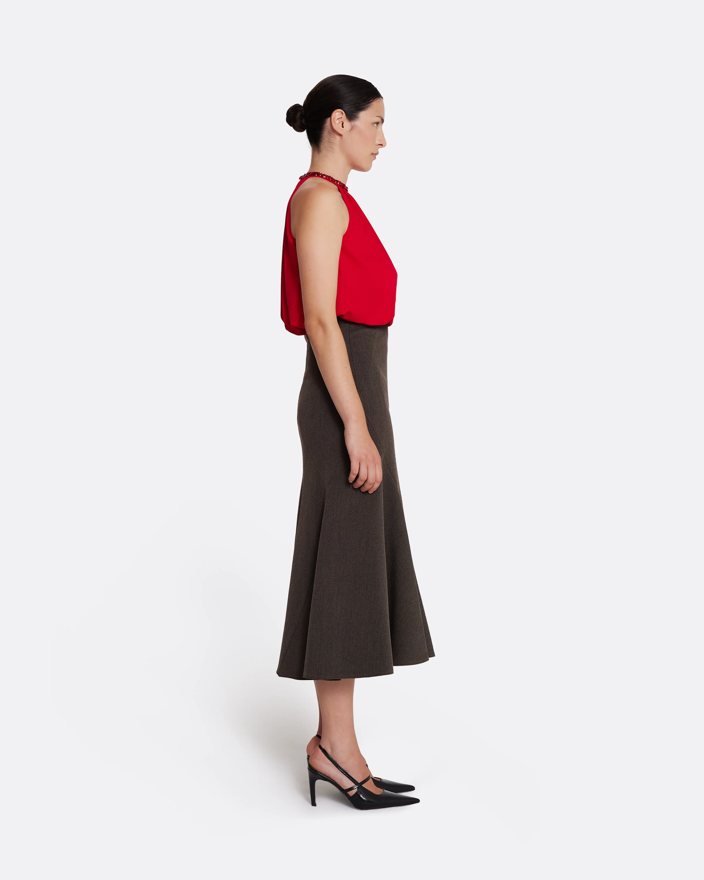 Marialuisa Skirt in Soft Brown - Image 4