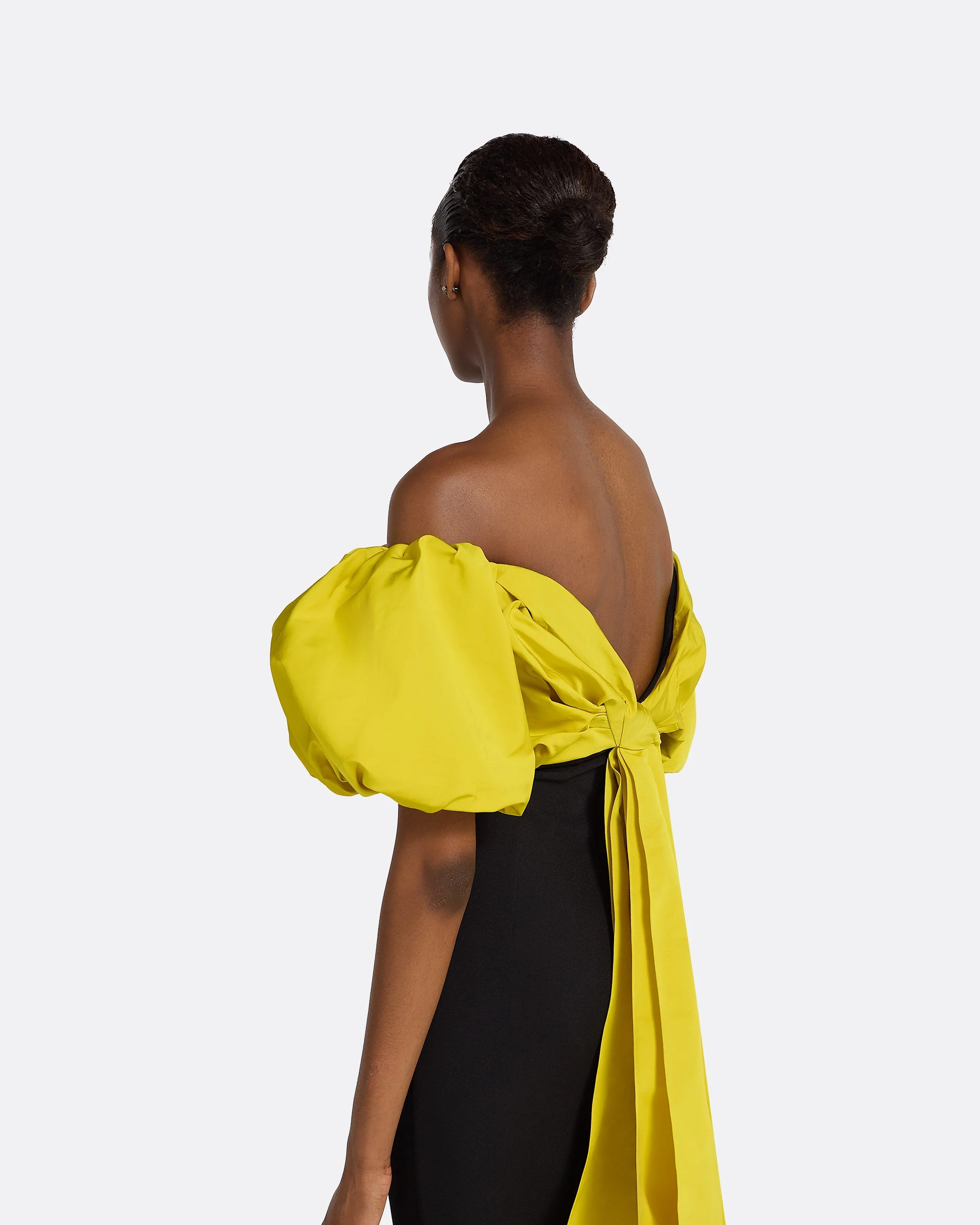 Milia Black & Chartreuse Long Dress - Image 3