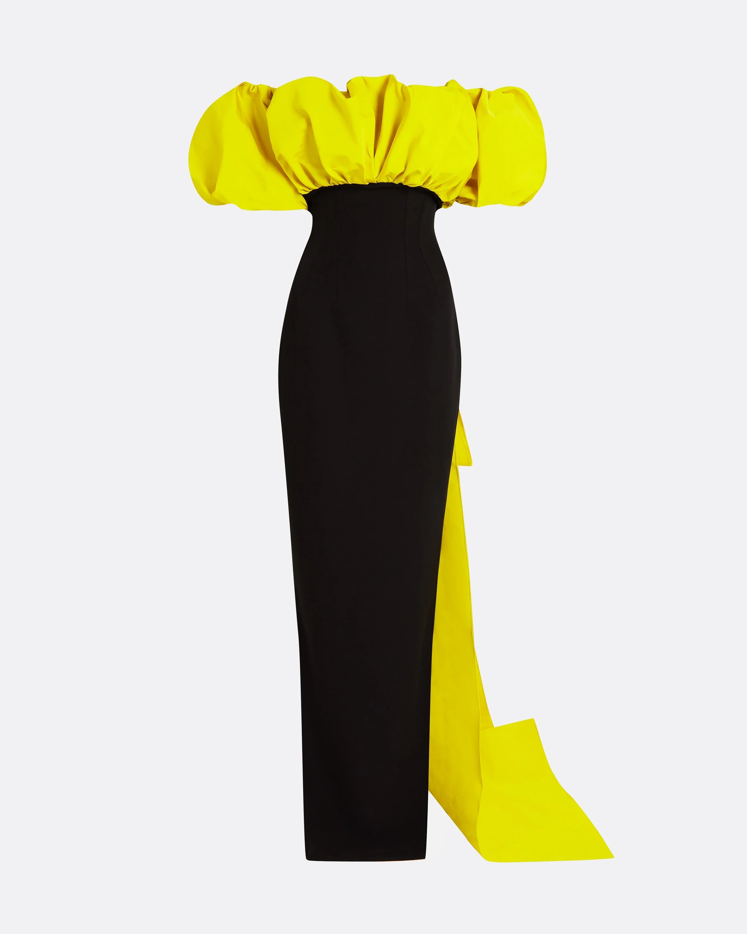Milia Black & Chartreuse Long Dress - Image 8