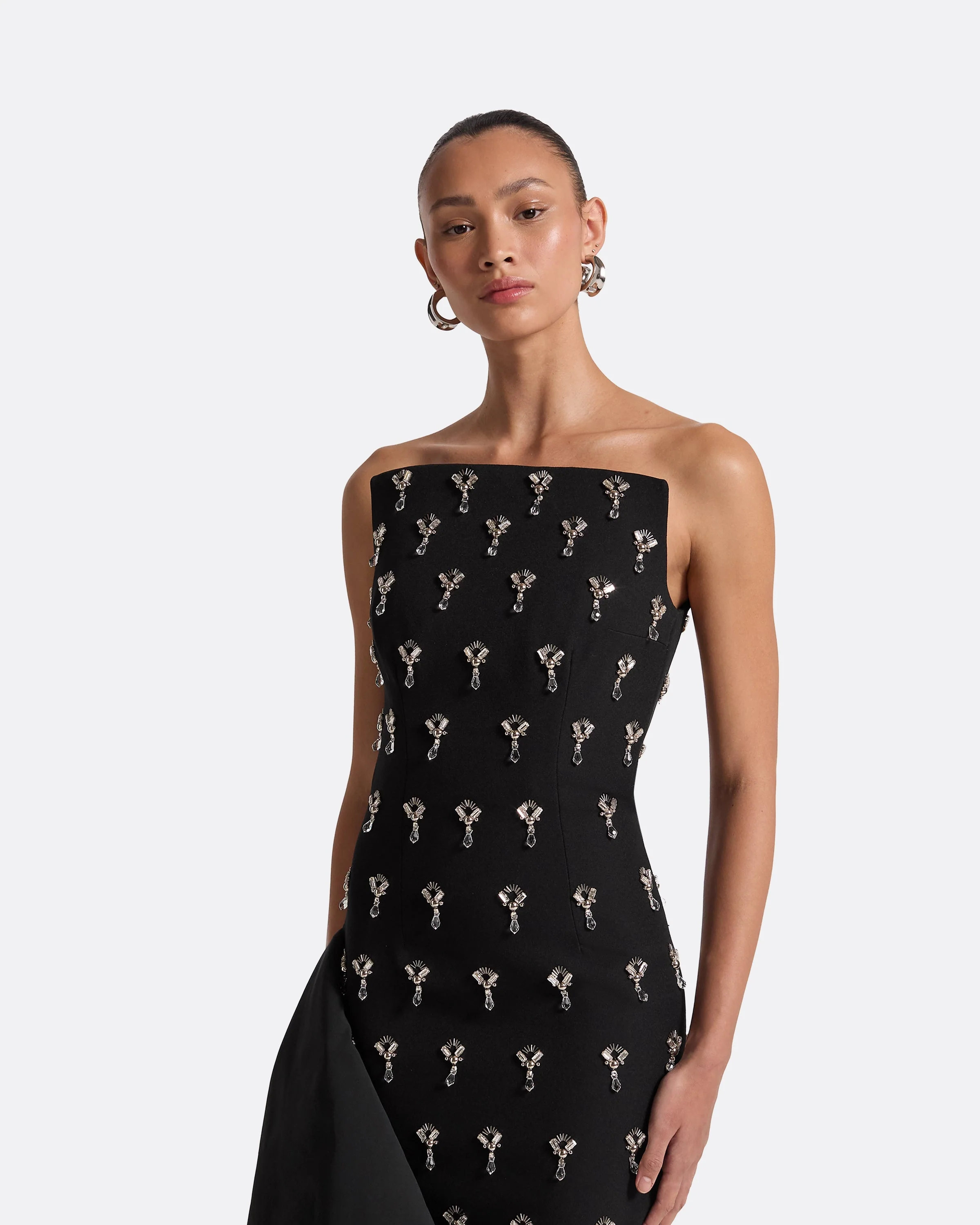 Pia Black Long Dress - Image 3