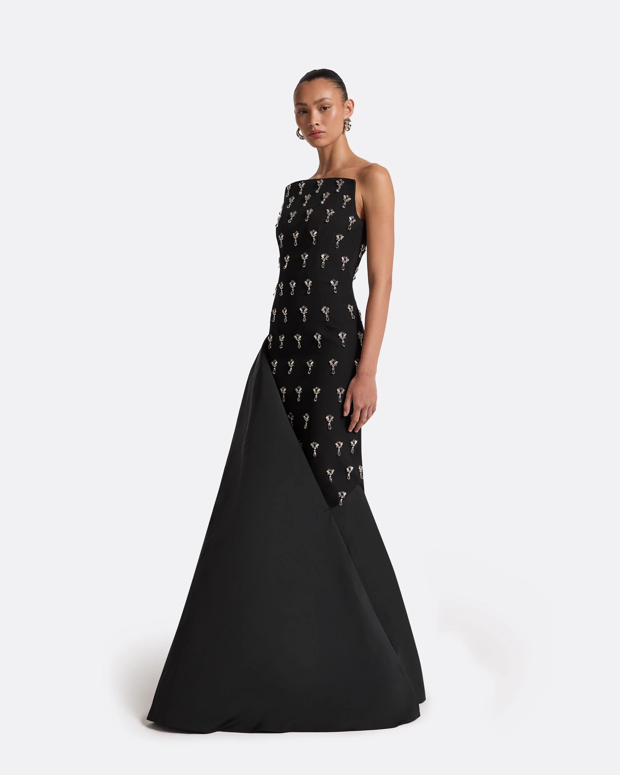 Pia Black Long Dress - Image 4