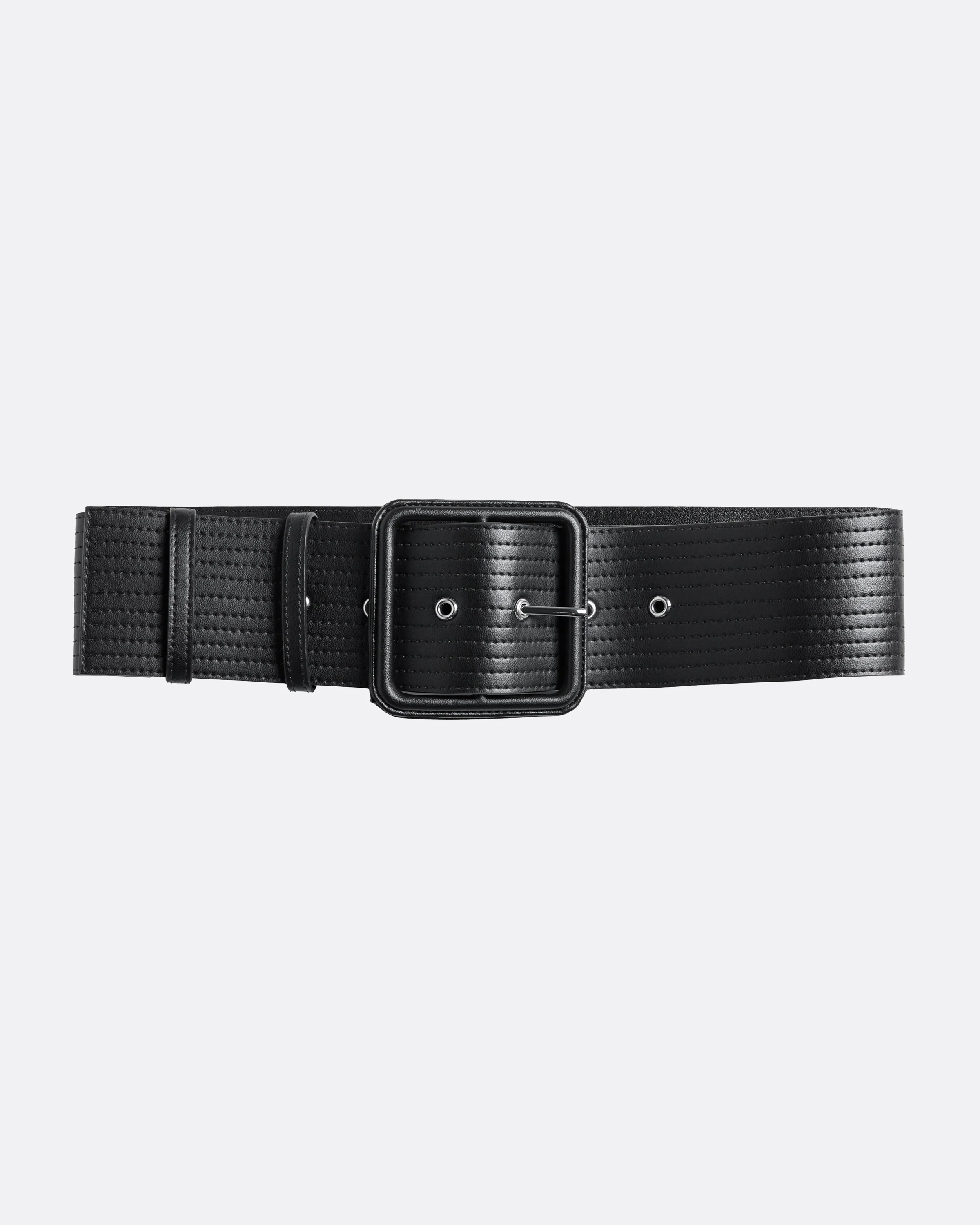Waltonz Belt In Black Vegan Leather - Image 4